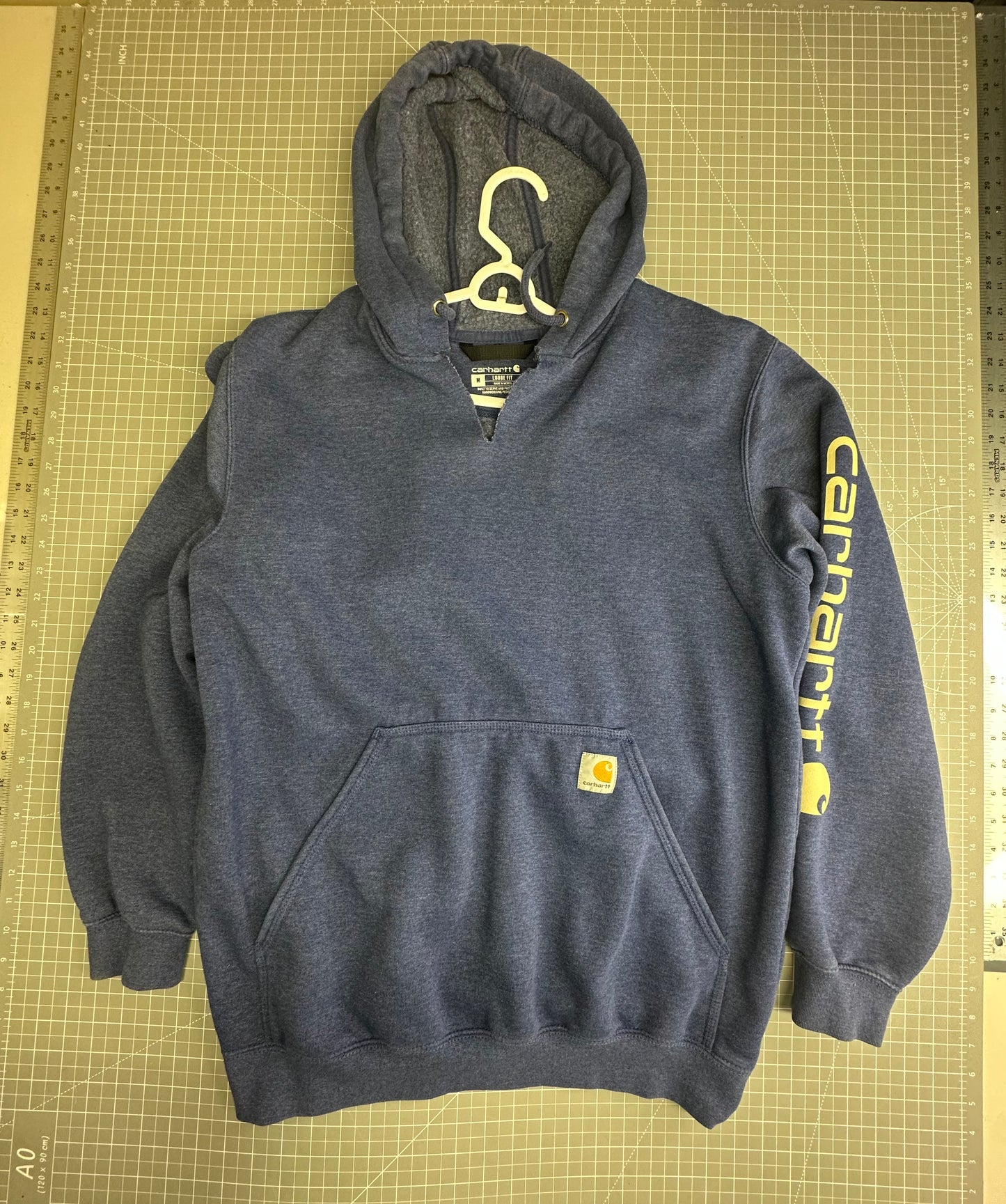 Blue carhartt distressed hoodie Men’s size M sku1