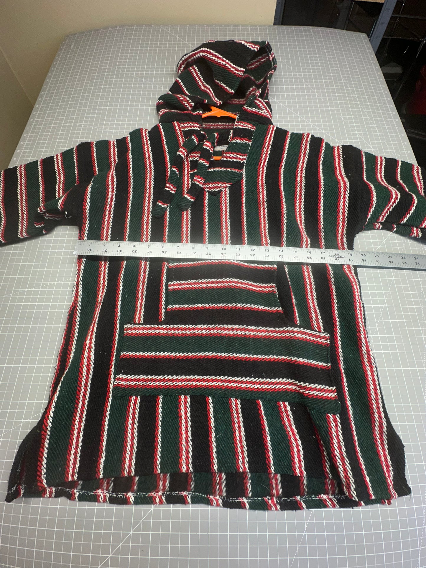 Mexican Poncho Baja Hoodie Surfer Skater Drug Rug Pullover Made in Mexico UNISEX