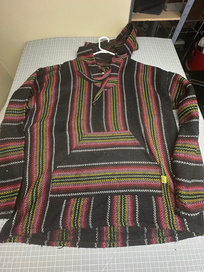 Mexican Poncho Baja Hoodie Surfer Skater Drug Rug Pullover Made in Mexico UNISEX
