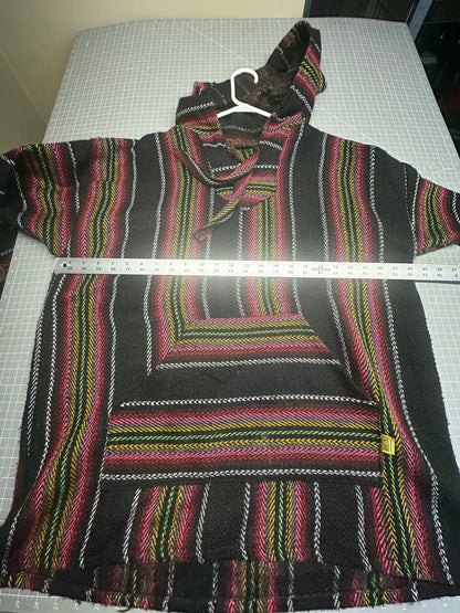 Mexican Poncho Baja Hoodie Surfer Skater Drug Rug Pullover Made in Mexico UNISEX