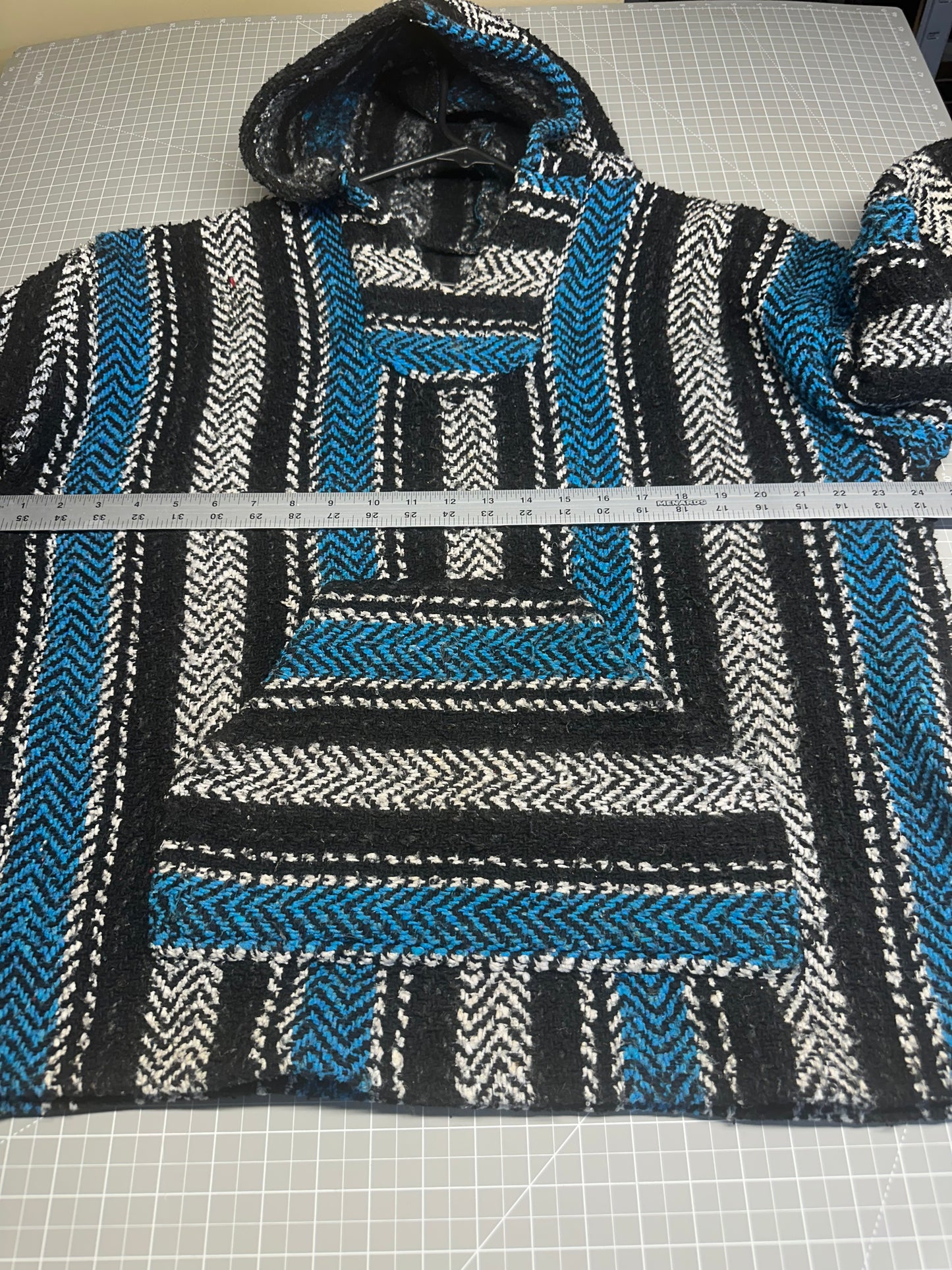 Mexican Poncho Baja Hoodie Surfer Skater Drug Rug Pullover Made in Mexico UNISEX