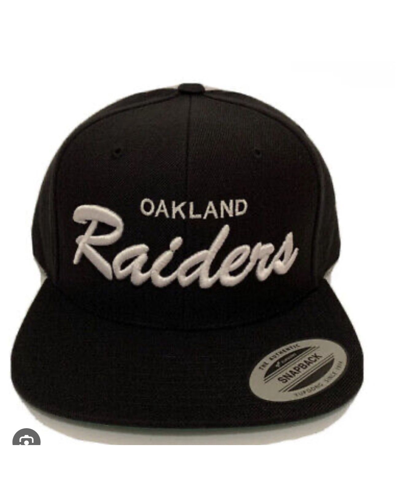 RETRO Oakland Raiders Script Classic Snapback Cap Hat Adjustable Black
