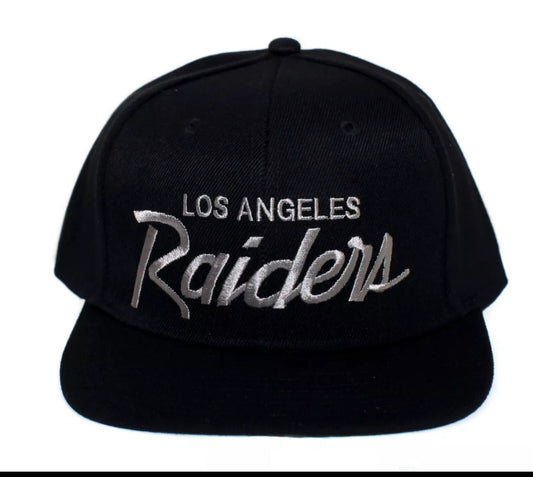 RERTO Los Angeles Raiders LA Hat Script Black Snapback Cap