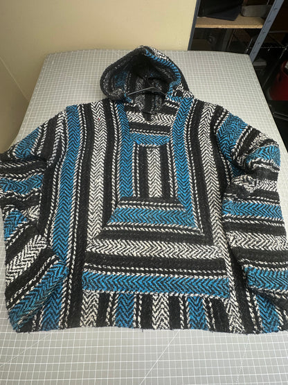 Mexican Poncho Baja Hoodie Surfer Skater Drug Rug Pullover Made in Mexico UNISEX
