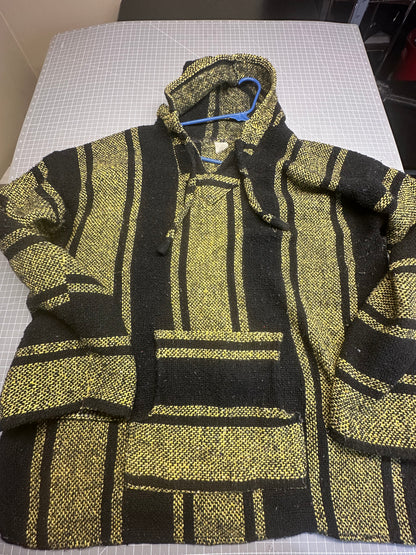 Mexican Poncho Baja Hoodie Surfer Skater Drug Rug Pullover Made in Mexico UNISEX