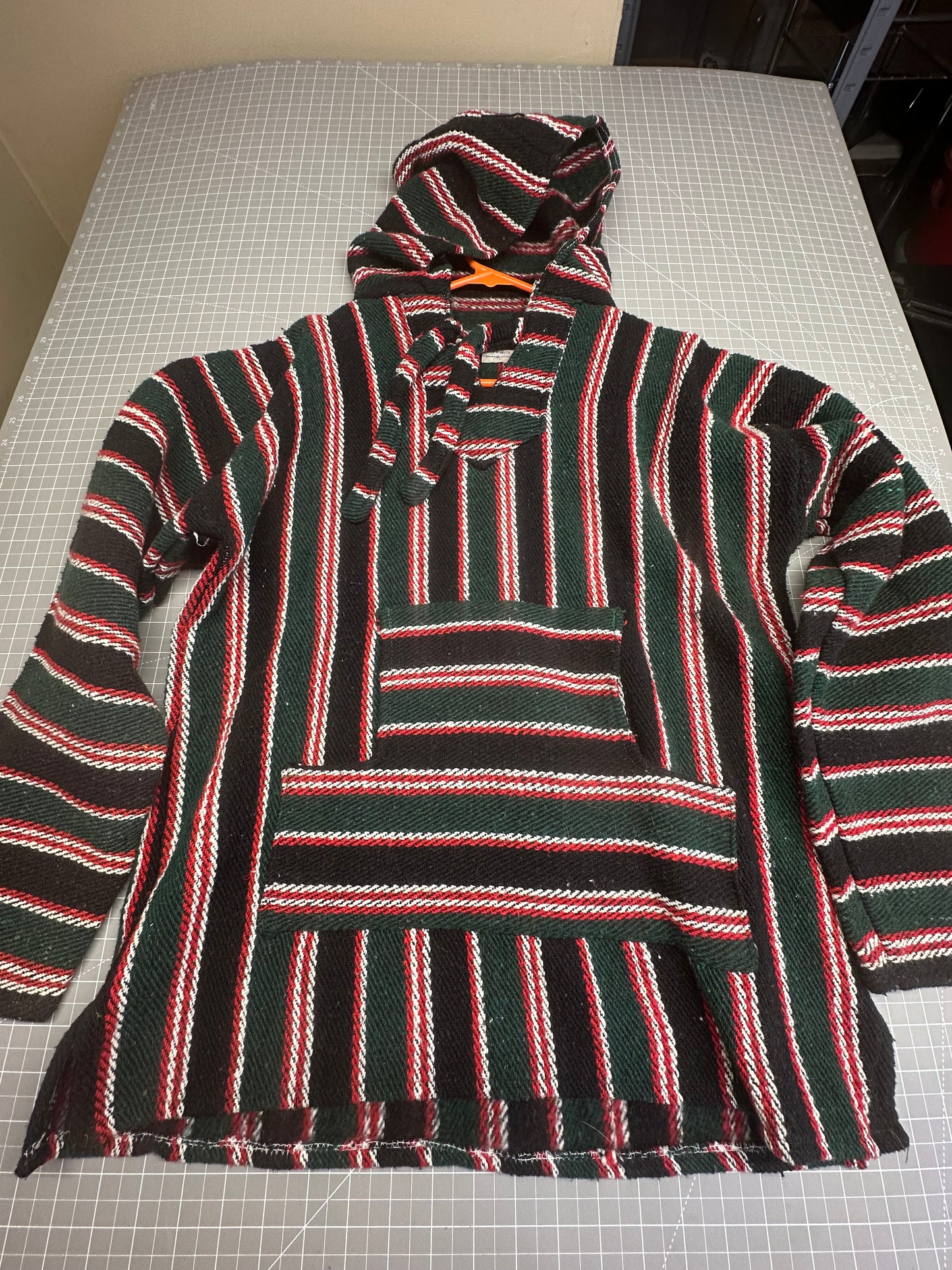Mexican Poncho Baja Hoodie Surfer Skater Drug Rug Pullover Made in Mexico UNISEX
