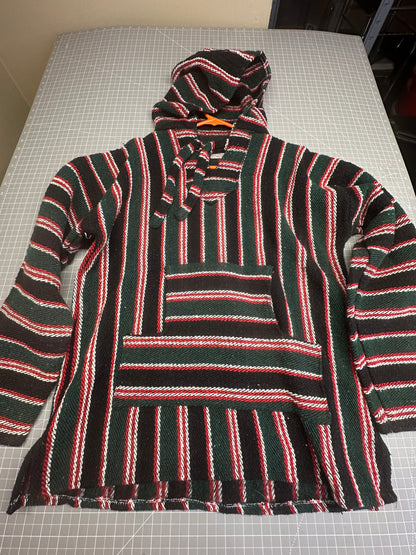 Mexican Poncho Baja Hoodie Surfer Skater Drug Rug Pullover Made in Mexico UNISEX