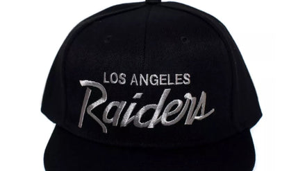 RERTO Los Angeles Raiders LA Hat Script Black Snapback Cap