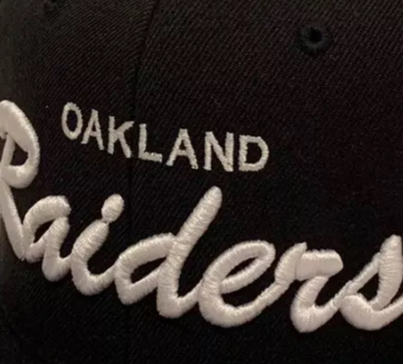 RETRO Oakland Raiders Script Classic Snapback Cap Hat Adjustable Black