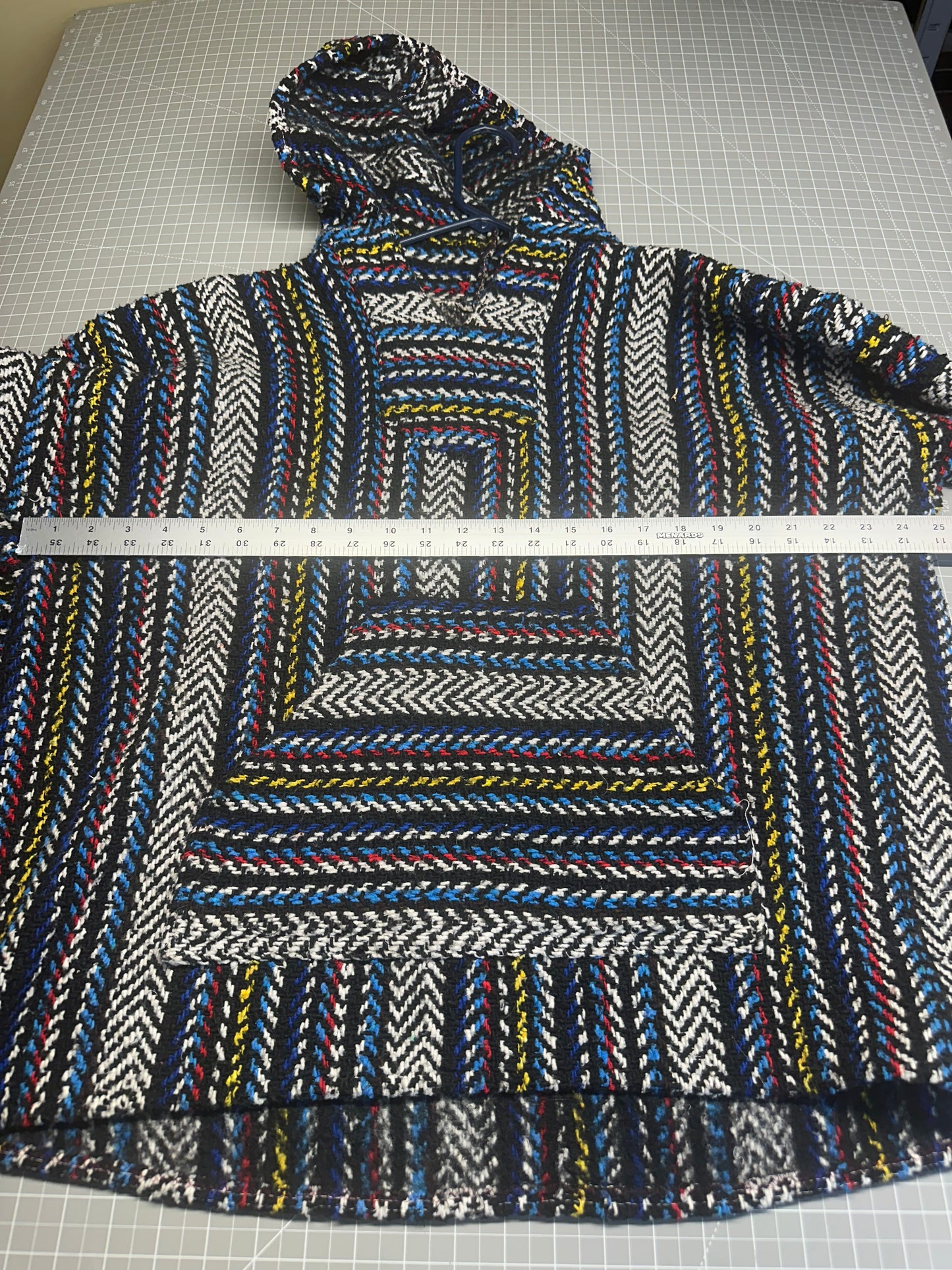 Mexican Poncho Baja Hoodie Surfer Skater Drug Rug Pullover Made in Mexico UNISEX