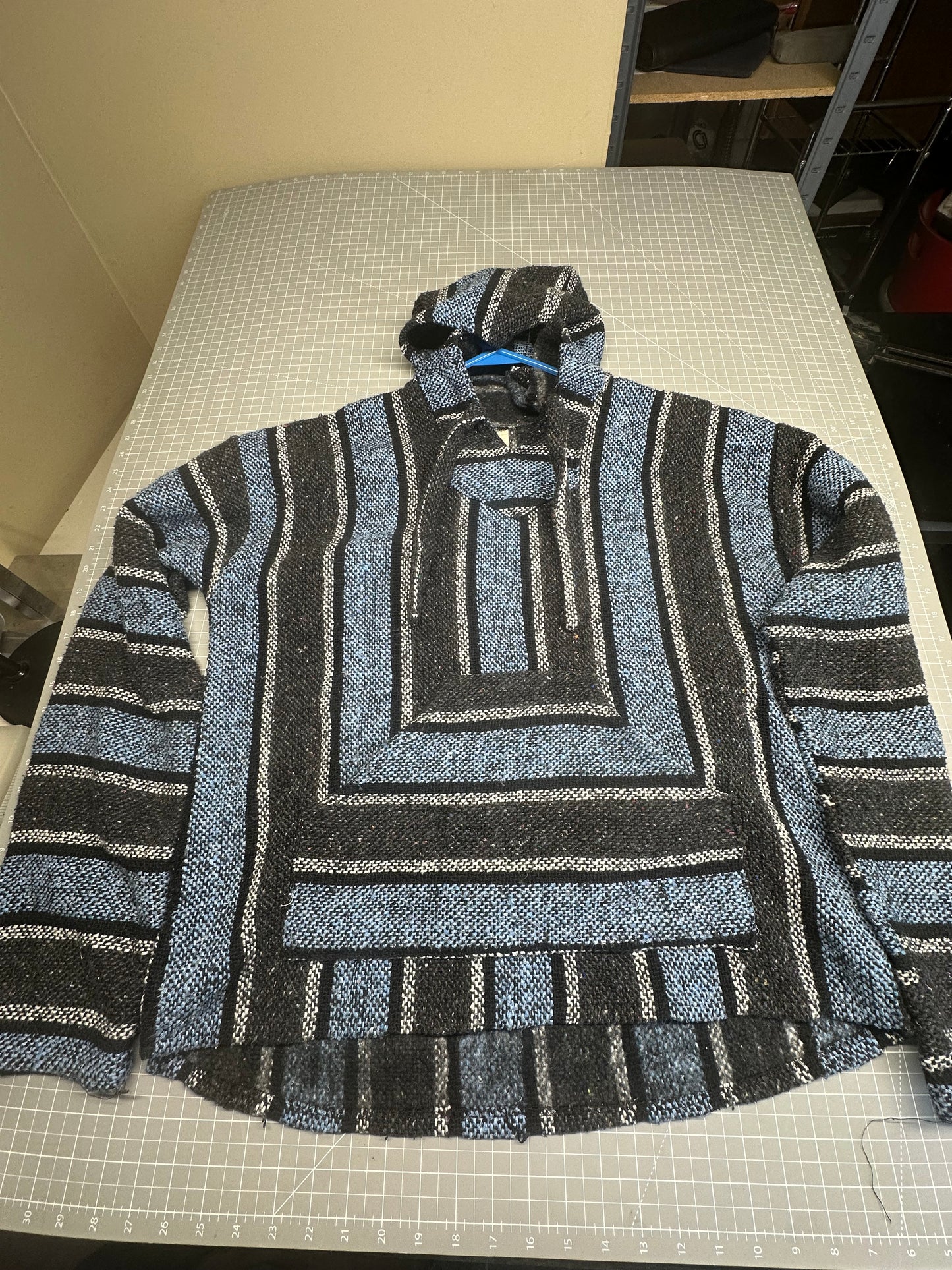 Mexican Poncho Baja Hoodie Surfer Skater Drug Rug Pullover Made in Mexico UNISEX