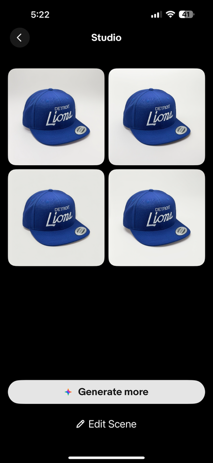 RETRO Detroit Michigan Lions Script Classic Snapback Cap Hat Adjustable Blue