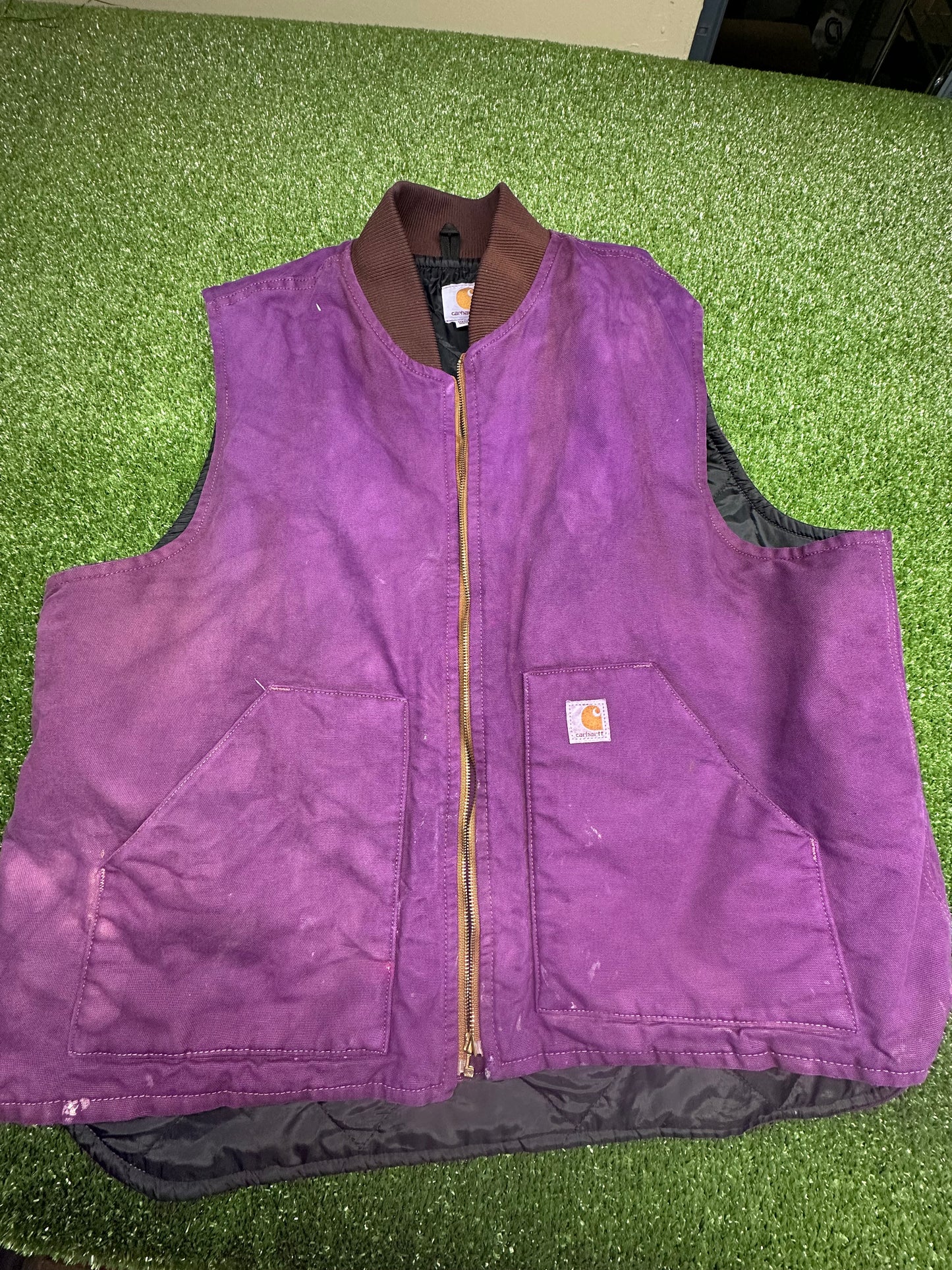 Carhartt vintage vest purple custom back patch custom